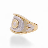 14k Two Tone White/Yellow Gold Eagle Fashion  Ring