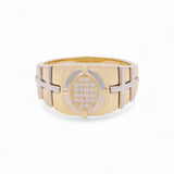14k Two Tone White/Yellow Gold Fashion with Cz Ring
