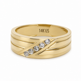 14K Yellow Gold  Wedding Band with Cz
