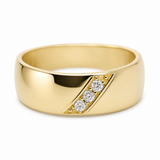 14K Yellow Gold  Wedding Band with Cz