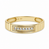 14K Yellow Gold  Wedding Band with Cz