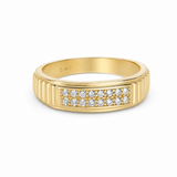 14K Yellow Gold  Wedding Band with Cz