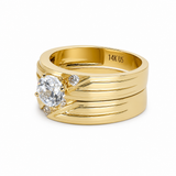 14K Yellow Gold Bridal Set with Cz Fashion Women's Ring