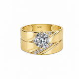 14K Yellow Gold Bridal Set with Cz Fashion Women's Ring