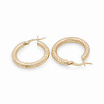 10K Yellow Gold Diamond Cut Small Hoop Earrings Miral Jewelry