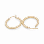 10K Yellow Gold Diamond Cut Medium Hoop Earrings Miral Jewelry