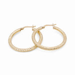 10K Yellow Gold Diamond Cut Large Hoop Earrings Miral Jewelry
