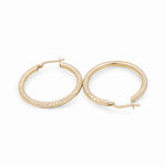 10K Yellow Gold Diamond Cut Large Hoop Earrings Miral Jewelry