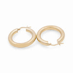 10K Yellow Gold Medium Hoop Earrings Miral Jewelry