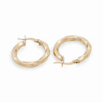 10K Yellow Gold Twisted Hoop Earrings Miral Jewelry