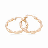 10K Yellow Gold Twisted Hoop Earrings Miral Jewelry