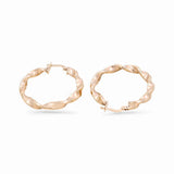 10K Yellow Gold Twisted Hoop Earrings Miral Jewelry