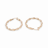 10K Yellow Gold Twisted Hoop Earrings Miral Jewelry