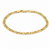 10K Yellow Gold Mariner Link Bracelet with CZ – 7.5"