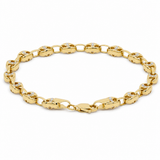 14K Yellow Gold Puffed Mariner Link Bracelet – 7.5"