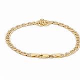 10K Yellow Gold Quinceañera "15" Bracelet – Mariner Link with CZ