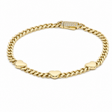 10K Yellow Gold Monaco With Hearts Bracelet