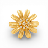14K Yellow Gold Flower Fashion Women's Ring