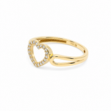 10K Yellow Gold Heart Fashion Women's Ring