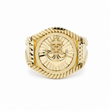 10k Yellow Gold Anchor Fashion Ring Men's
