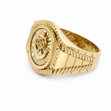 10k Yellow Gold Anchor Fashion Ring Men's