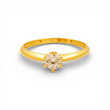 14K Yellow Gold Engagement with CZ Fashion Women's Ring