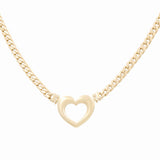 10K Yellow Gold Heart Women's Necklace 16"