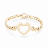 10K Yellow Gold Heart Women's Bracelet