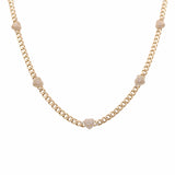 10K Yellow Gold Monaco with Hearts Women's Necklace 17.5"