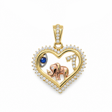 14K Yellow Gold Lucky Heart Pendant