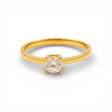 14K Yellow Gold Engagement with CZ Fashion Women's Ring