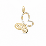 14K Yellow Gold Butterfly Pendant