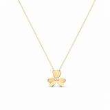 14K Yellow Gold Flower Women's Necklace 18"