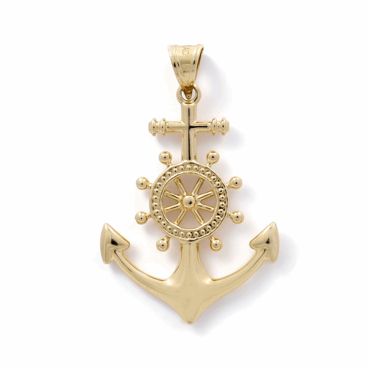 10K Yellow Gold Anchor Men's Pendant