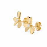 14K Yellow Gold Flower Stub Earrings