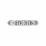 14K White Band Fashion  Ring with 0.29Tw Round Diamonds