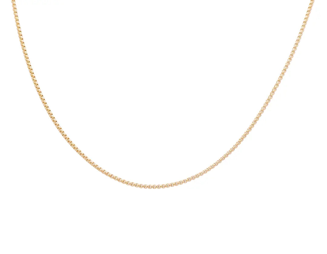 14K Women's Yellow Gold Round Box Chain Miral Jewelry