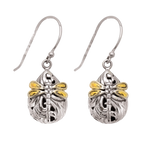 Gold +Silver Oxide Designer T/Drop Dragonfly Drop Earrings