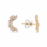 14K  Yellow Gold  Stud Diamond Earrings  with 0.48Tw  Round Diamonds