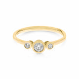 14K Yellow Modern Diamond Fashion  Ring with 0.29Tw Round Diamonds