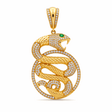 10K Yellow Gold Snake Men's Pendant