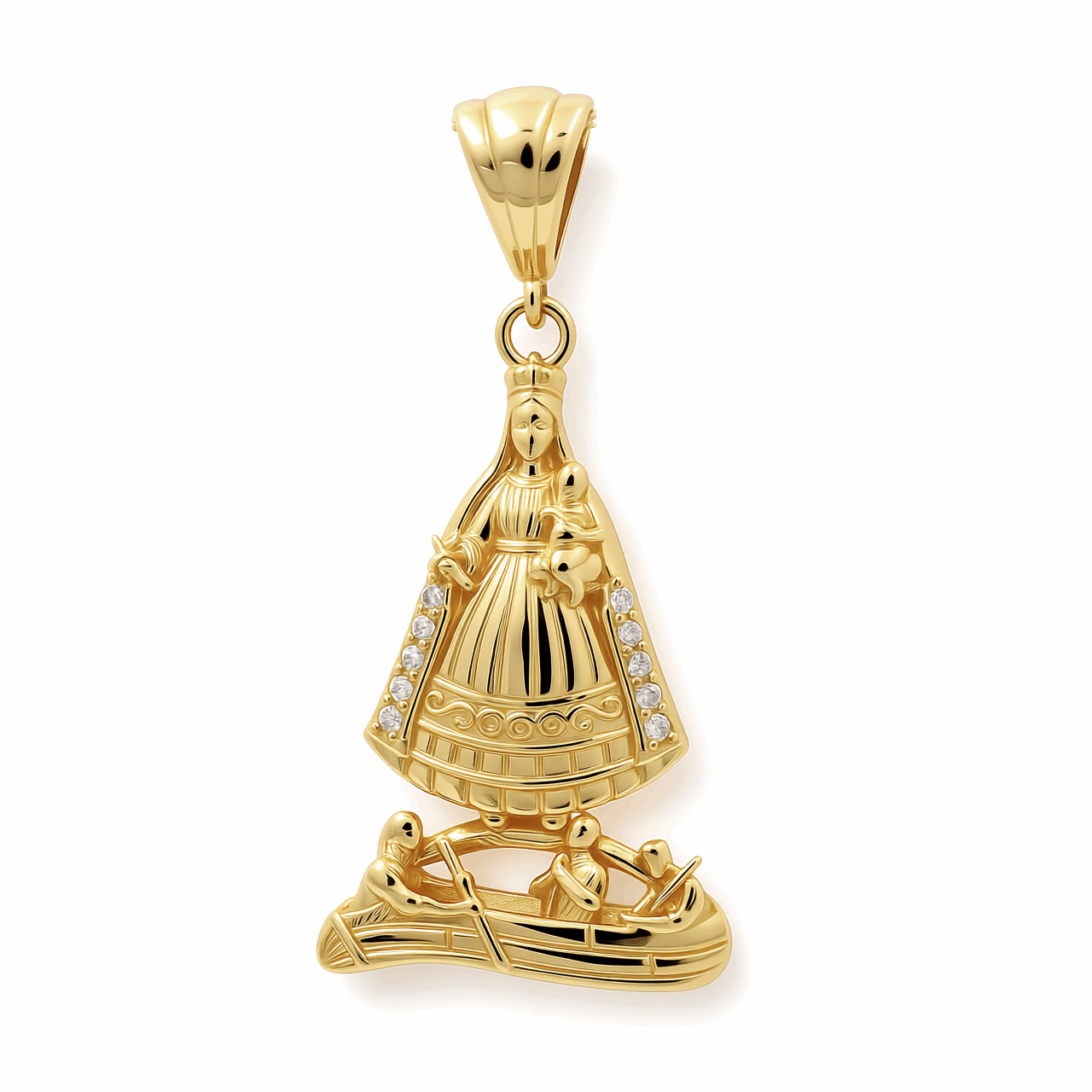 10K Yellow Gold Caridad del Cobre Men's Pendant