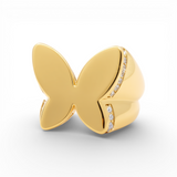 14K Yellow Gold Butterfly Fashion Women's Ring