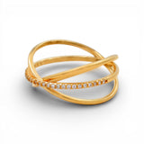 14K Yellow Gold Fashion With Cz Women's Ring
