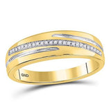 10k Yellow Gold  Modern  3 Pieces Set with 0.37tw Round Diamonds