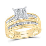 10k Yellow Gold  Trio  3 Pieces Set with 0.50tw Round Diamonds