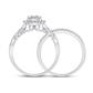 10K White Gold Modern Diamond Bridal Set Ring with 0.75Tw Baguette and Round Diamonds