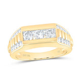 10K  Yellow Gold  Wedding Band with 1.20Tw Rounds Diamonds