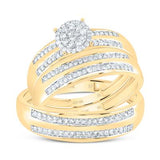 10k Yellow Gold  Contemporary 3 Pieces Set with 0.50tw Round Diamonds