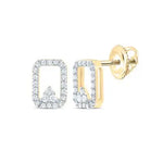10K Yellow Gold Stud Earrings with 0.16Tw Round Diamonds Miral Jewelry